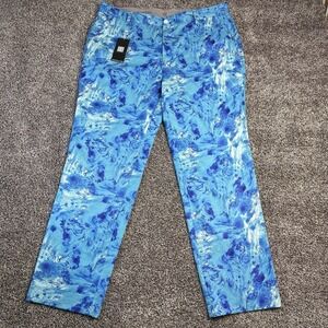 NEW Hreski Pants Mens Size 40x32 Blue Abstract Golf Stretch Chino Athletic Pants